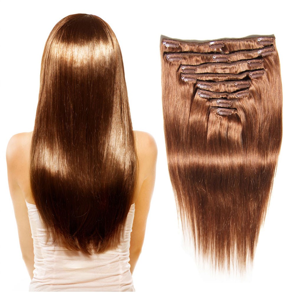 Idolra Remy Clip In Human Brazilian 18-24 Inch Quality Hair Extensions